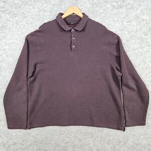 Vince Men's Burgundy & Black Thin Striped Size XXL Collared Sweater Warm‎ Winter